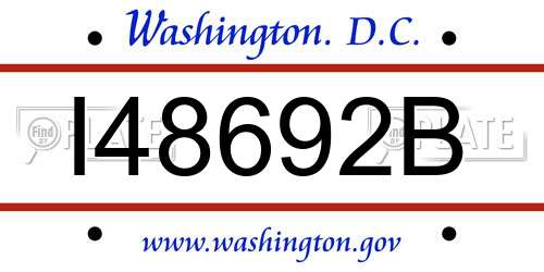I48692B District Of Columbia License Plate