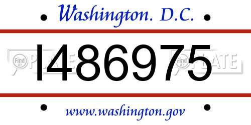 I486975 District Of Columbia License Plate