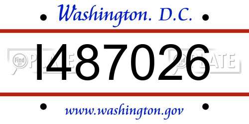 I487026 District Of Columbia License Plate