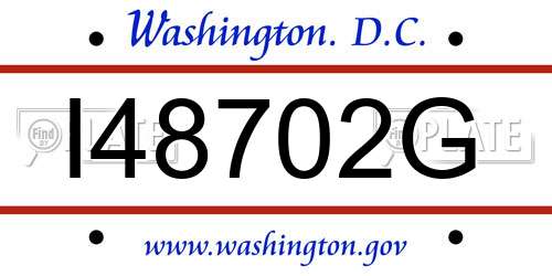 I48702G District Of Columbia License Plate