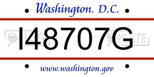I48707G District Of Columbia License Plate