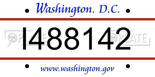 I488142 District Of Columbia License Plate