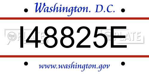 I48825E District Of Columbia License Plate
