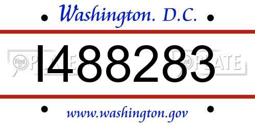 I488283 District Of Columbia License Plate