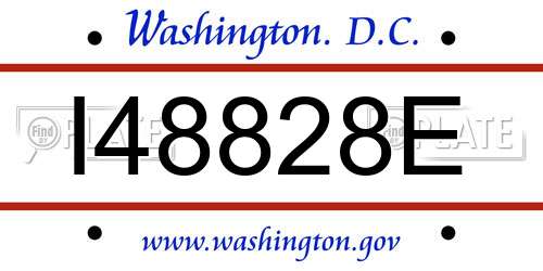 I48828E District Of Columbia License Plate