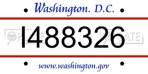I488326 District Of Columbia License Plate