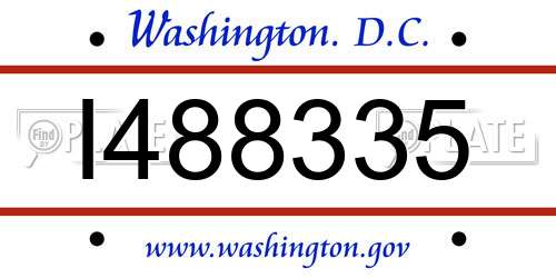 I488335 District Of Columbia License Plate