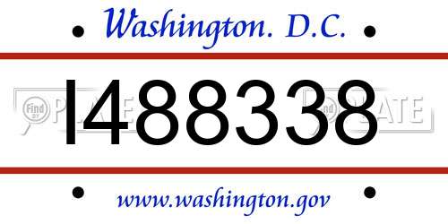 I488338 District Of Columbia License Plate