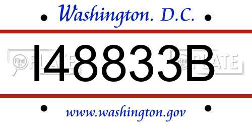 I48833B District Of Columbia License Plate