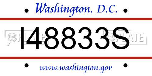 I48833S District Of Columbia License Plate