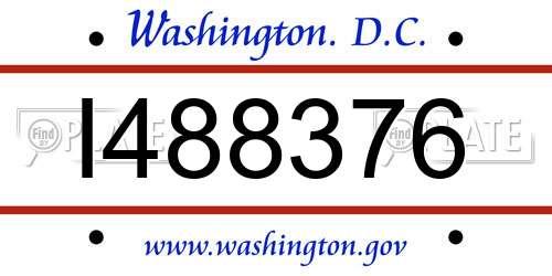 I488376 District Of Columbia License Plate