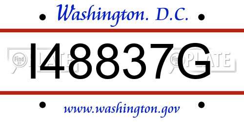 I48837G District Of Columbia License Plate