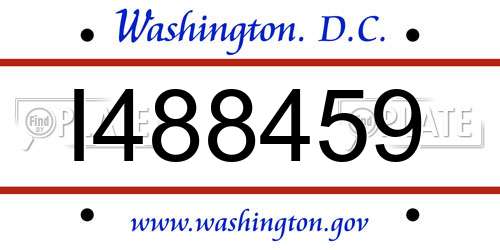 I488459 District Of Columbia License Plate