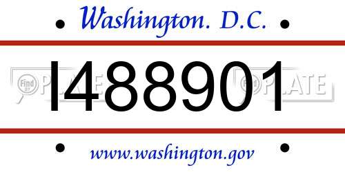 I488901 District Of Columbia License Plate