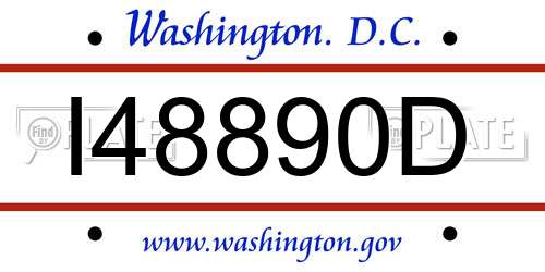 I48890D District Of Columbia License Plate