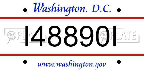 I48890I District Of Columbia License Plate
