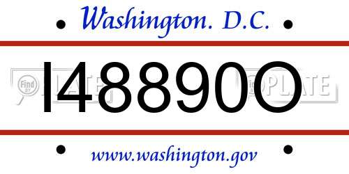 I48890O District Of Columbia License Plate