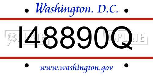 I48890Q District Of Columbia License Plate