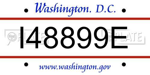 I48899E District Of Columbia License Plate