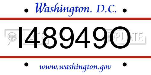 I48949O District Of Columbia License Plate