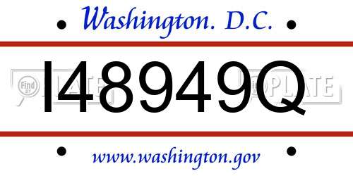 I48949Q District Of Columbia License Plate