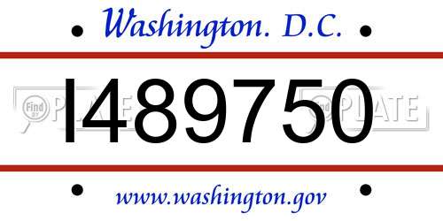I489750 District Of Columbia License Plate