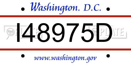 I48975D District Of Columbia License Plate