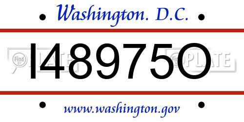 I48975O District Of Columbia License Plate