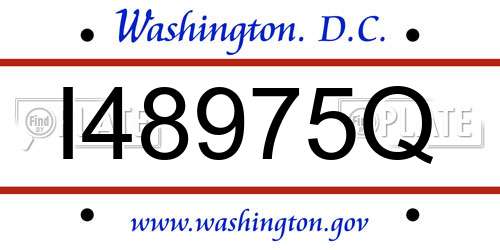I48975Q District Of Columbia License Plate