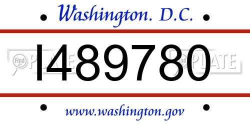 I489780 District Of Columbia License Plate