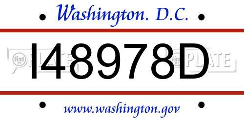 I48978D District Of Columbia License Plate
