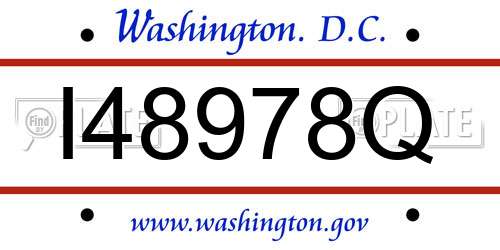 I48978Q District Of Columbia License Plate