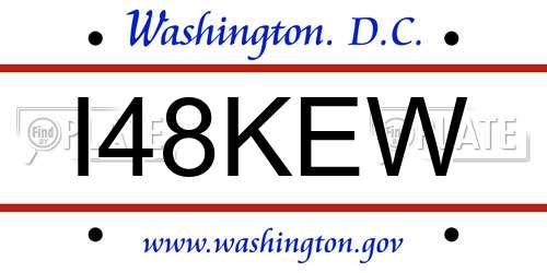 I48KEW District Of Columbia License Plate