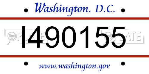 I490155 District Of Columbia License Plate