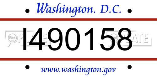 I490158 District Of Columbia License Plate