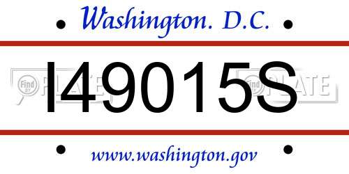 I49015S District Of Columbia License Plate