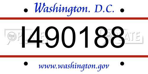 I490188 District Of Columbia License Plate