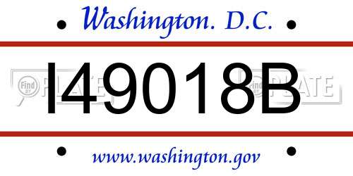 I49018B District Of Columbia License Plate