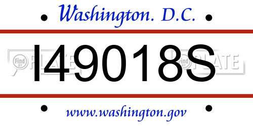 I49018S District Of Columbia License Plate