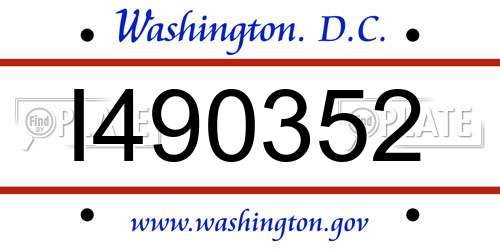 I490352 District Of Columbia License Plate