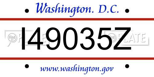 I49035Z District Of Columbia License Plate