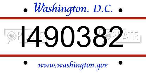 I490382 District Of Columbia License Plate