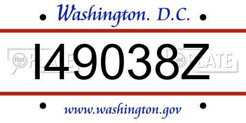 I49038Z District Of Columbia License Plate