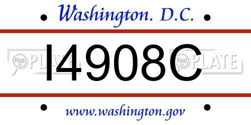I4908C District Of Columbia License Plate