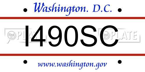 I490SC District Of Columbia License Plate