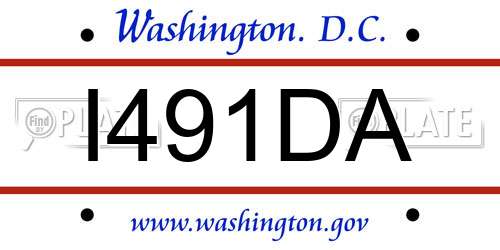 I491DA District Of Columbia License Plate