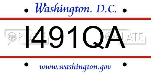 I491QA District Of Columbia License Plate