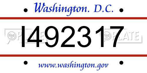 I492317 District Of Columbia License Plate