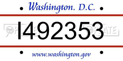 I492353 District Of Columbia License Plate