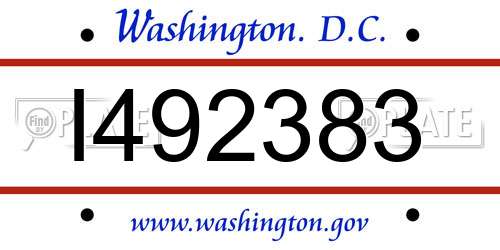 I492383 District Of Columbia License Plate